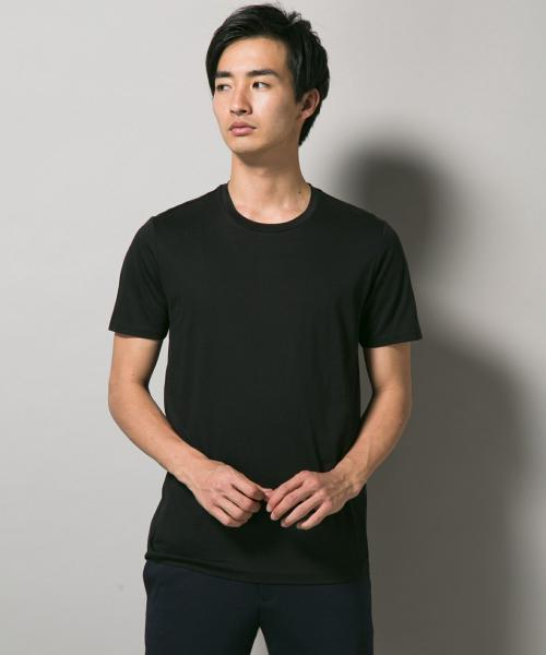 Calvin Klein（カルバン・クライン）の「シルクコットン天竺 クルーネックカットソー（Tシャツ/カットソー・メンズ・ライトグレー系/ブラック系/ネイビー系/ホワイト系・MEDIUM/X-LARGE/LARGE/SMALL）」の3枚目の写真