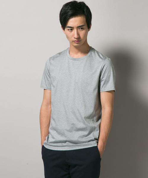 Calvin Klein（カルバン・クライン）の「シルクコットン天竺 クルーネックカットソー（Tシャツ/カットソー・メンズ・ライトグレー系/ブラック系/ネイビー系/ホワイト系・MEDIUM/X-LARGE/LARGE/SMALL）」の4枚目の写真