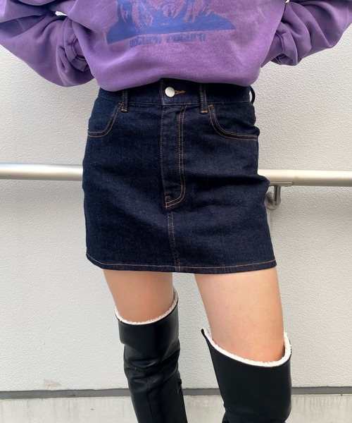 WHO'S WHO gallery（フーズフーギャラリー）の「【SLOPPY/スロッピー】マイクロミニスカート（スカート・レディース・ブラック/ネイビー/ブラック系・FREE）」の3枚目の写真