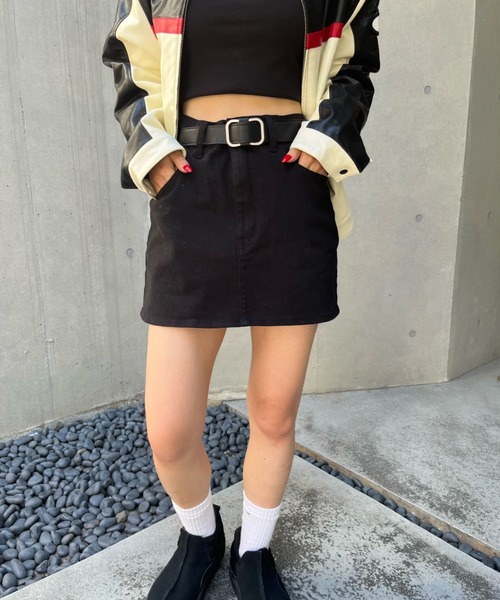 WHO'S WHO gallery（フーズフーギャラリー）の「【SLOPPY/スロッピー】マイクロミニスカート（スカート・レディース・ブラック/ネイビー/ブラック系・FREE）」の7枚目の写真