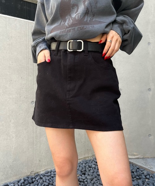 WHO'S WHO gallery（フーズフーギャラリー）の「【SLOPPY/スロッピー】マイクロミニスカート（スカート・レディース・ブラック/ネイビー/ブラック系・FREE）」の9枚目の写真