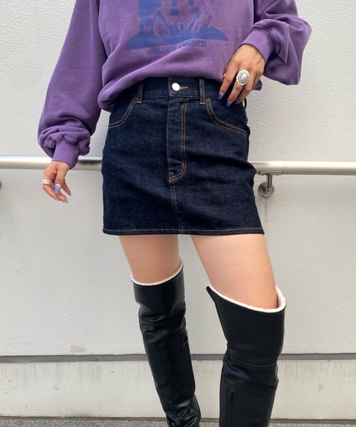 WHO'S WHO gallery（フーズフーギャラリー）の「【SLOPPY/スロッピー】マイクロミニスカート（スカート・レディース・ブラック/ネイビー/ブラック系・FREE）」の5枚目の写真