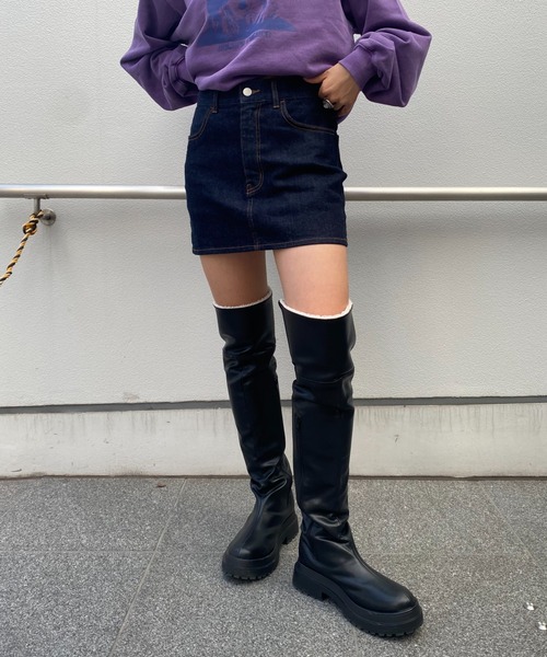 WHO'S WHO gallery（フーズフーギャラリー）の「【SLOPPY/スロッピー】マイクロミニスカート（スカート・レディース・ブラック/ネイビー/ブラック系・FREE）」の4枚目の写真