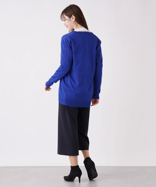 en recre（アンレクレ）の「【Nouque】Vネックニットカーディガン（カーディガン/ボレロ・レディース・ダークブルー/ブラック/LT.PINK/オフホワイト/オレンジ・2）」の12枚目の写真