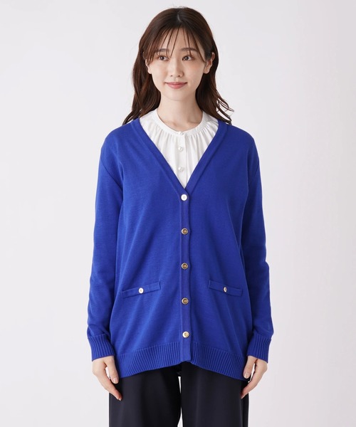 en recre（アンレクレ）の「【Nouque】Vネックニットカーディガン（カーディガン/ボレロ・レディース・ダークブルー/ブラック/LT.PINK/オフホワイト/オレンジ・2）」の19枚目の写真