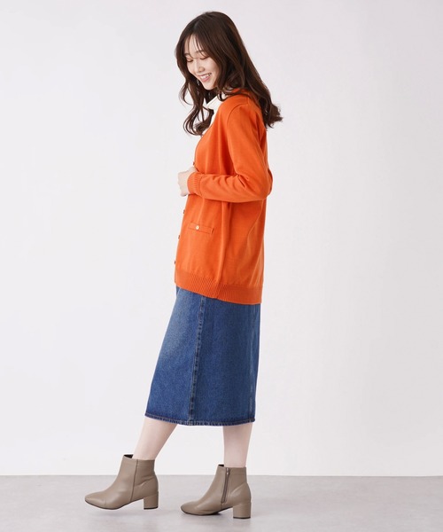 en recre（アンレクレ）の「【Nouque】Vネックニットカーディガン（カーディガン/ボレロ・レディース・ダークブルー/ブラック/LT.PINK/オフホワイト/オレンジ・2）」の14枚目の写真