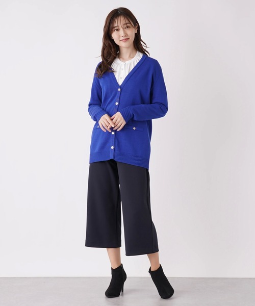 en recre（アンレクレ）の「【Nouque】Vネックニットカーディガン（カーディガン/ボレロ・レディース・ダークブルー/ブラック/LT.PINK/オフホワイト/オレンジ・2）」の10枚目の写真