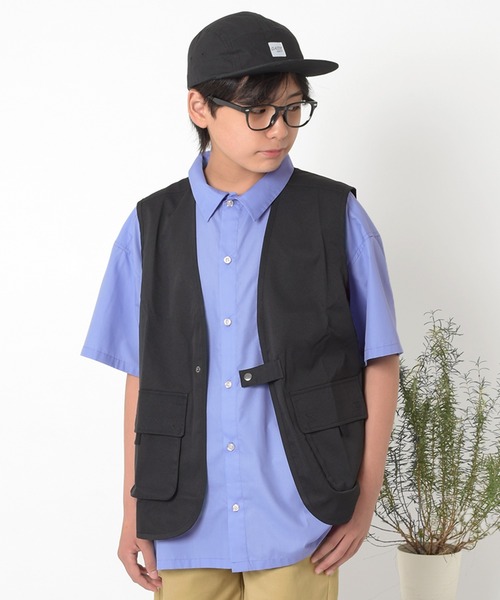 GLAZOS(グラソス)の「ポリツイルフィッシャーマンベスト(ベスト・キッズ・ネイビー/ベージュ/ブラック・L/M)」の2枚目の写真