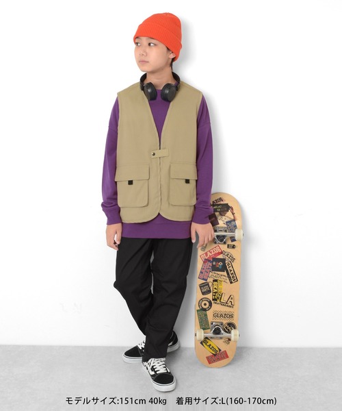 GLAZOS(グラソス)の「ポリツイルフィッシャーマンベスト(ベスト・キッズ・ネイビー/ベージュ/ブラック・L/M)」の12枚目の写真