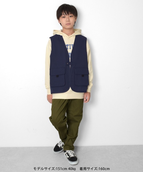 GLAZOS(グラソス)の「ポリツイルフィッシャーマンベスト(ベスト・キッズ・ネイビー/ベージュ/ブラック・L/M)」の5枚目の写真