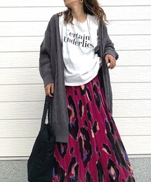 Q | ケーブルロングカーデ(カーディガン/ボレロ)