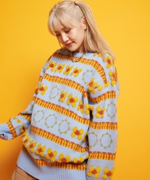 GALLIS ADDICTION | GA FLOWER JACQUARD KNIT CREW(ニット/セーター)