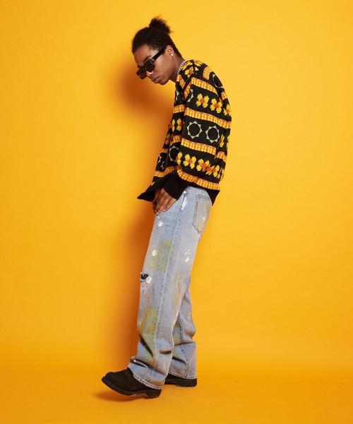 GALLIS ADDICTION(ガリスアディクション)の「GA FLOWER JACQUARD KNIT CREW(ニット/セーター・メンズ・ブラック/サックスブルー・FREE)」の17枚目の写真