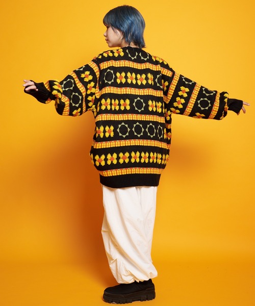 GALLIS ADDICTION(ガリスアディクション)の「GA FLOWER JACQUARD KNIT CREW(ニット/セーター・メンズ・ブラック/サックスブルー・FREE)」の21枚目の写真