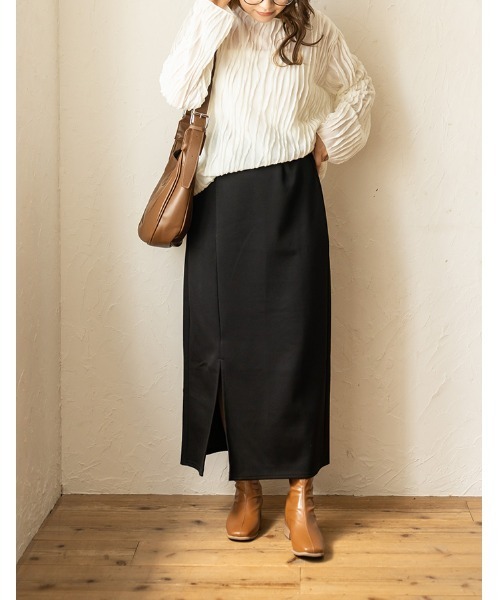 chocomee(チョコミー)の「punch slit skirt/ポンチスリットスカート(スカート・レディース・オレンジ系その他/アイボリー/ブラック・FREE)」の3枚目の写真