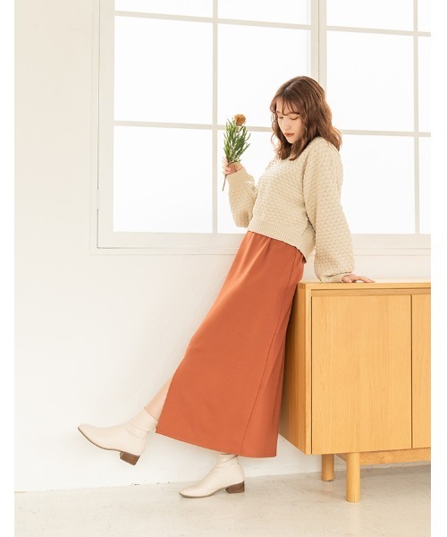 chocomee(チョコミー)の「punch slit skirt/ポンチスリットスカート(スカート・レディース・オレンジ系その他/アイボリー/ブラック・FREE)」の10枚目の写真