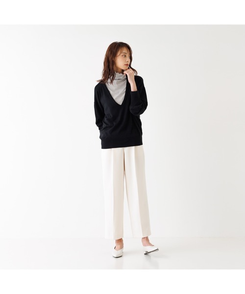 abahouse mavie（アバハウスマヴィ）の「【2点セット】レーヨンアクリル深Vネックプルオーバー（Tシャツ/カットソー・レディース・ホワイト系その他/ブラック/アイボリー/ブラック系その他/ダークオレンジ・フリー）」の16枚目の写真