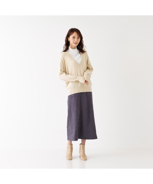abahouse mavie（アバハウスマヴィ）の「【2点セット】レーヨンアクリル深Vネックプルオーバー（Tシャツ/カットソー・レディース・ホワイト系その他/ブラック/アイボリー/ブラック系その他/ダークオレンジ・フリー）」の19枚目の写真