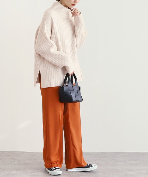 reca(レカ)の「ハイネックスリットニット(ニット/セーター・レディース・マスタード/オートミール/オレンジ・FREE)」の6枚目の写真