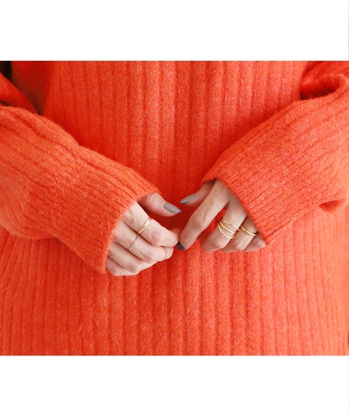 reca(レカ)の「ハイネックスリットニット(ニット/セーター・レディース・マスタード/オートミール/オレンジ・FREE)」の16枚目の写真
