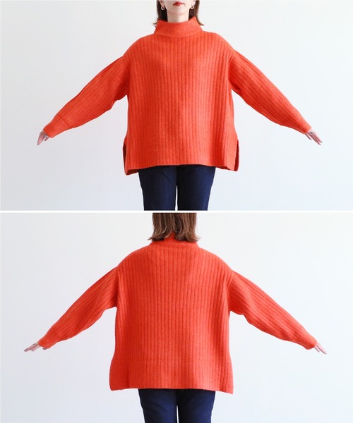 reca(レカ)の「ハイネックスリットニット(ニット/セーター・レディース・マスタード/オートミール/オレンジ・FREE)」の12枚目の写真