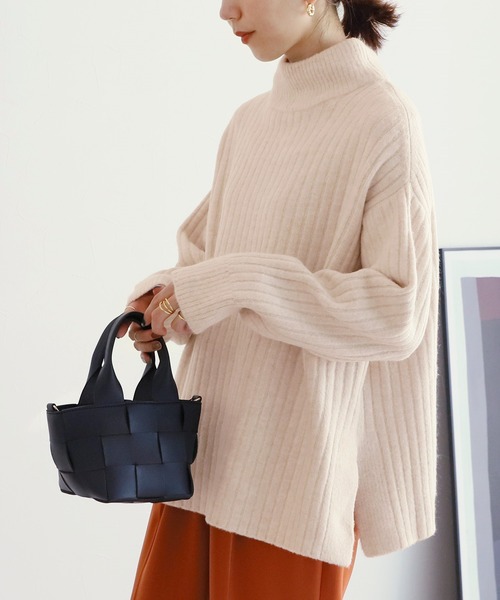 reca(レカ)の「ハイネックスリットニット(ニット/セーター・レディース・マスタード/オートミール/オレンジ・FREE)」の21枚目の写真