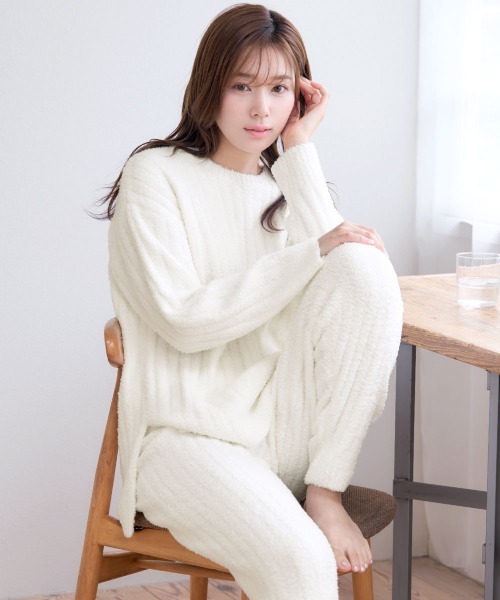 【riri】エメフィール☆リブモールニット☆腹巻付き☆長袖上下☆3色まとめ aimerfeel リブモールニット 腹巻付き 長袖 上下セット （CG