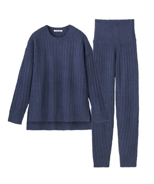 ふんわりやわらかくお腹にフィット・温活にも】リブモールニット