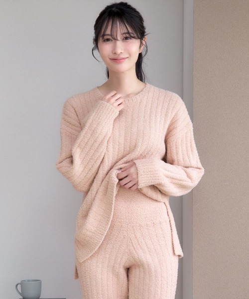 ふんわりやわらかくお腹にフィット・温活にも】リブモールニット 腹巻