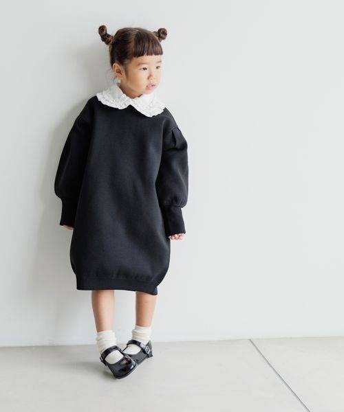 LOWRYS FARM(ローリーズファーム)の「ニットパフミニワンピース 177366(ワンピース・キッズ・ブラック/ピンク/ブルー・110cm/120cm/130cm/140cm/150cm)」の6枚目の写真