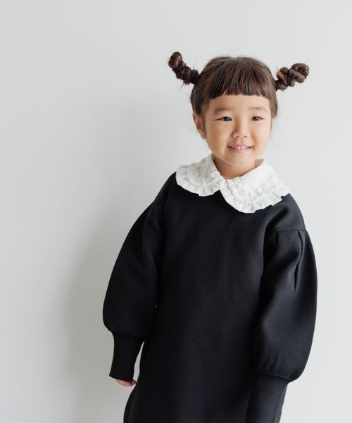 LOWRYS FARM(ローリーズファーム)の「ニットパフミニワンピース 177366(ワンピース・キッズ・ブラック/ピンク/ブルー・110cm/120cm/130cm/140cm/150cm)」の7枚目の写真