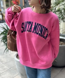 mi via loca | ウラケ裏起毛刺繍入りロゴビッグスウェット(スウェット)