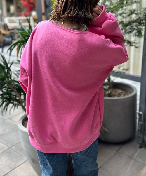 セール】ウラケ裏起毛刺繍入りロゴビッグスウェット（スウェット）｜mi