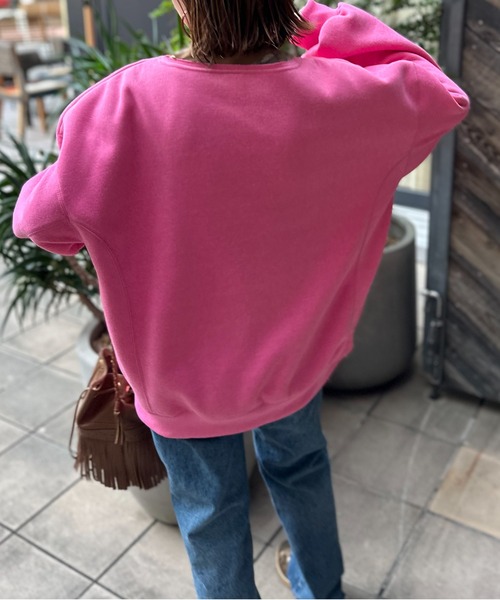 mi via loca(ミヴィアロカ)の「ウラケ裏起毛フラワー刺しゅうロゴビッグスウェット(スウェット・レディース・トップグレー/キナリ/キャメル/ピンク/ブラック・FREE)」の12枚目の写真