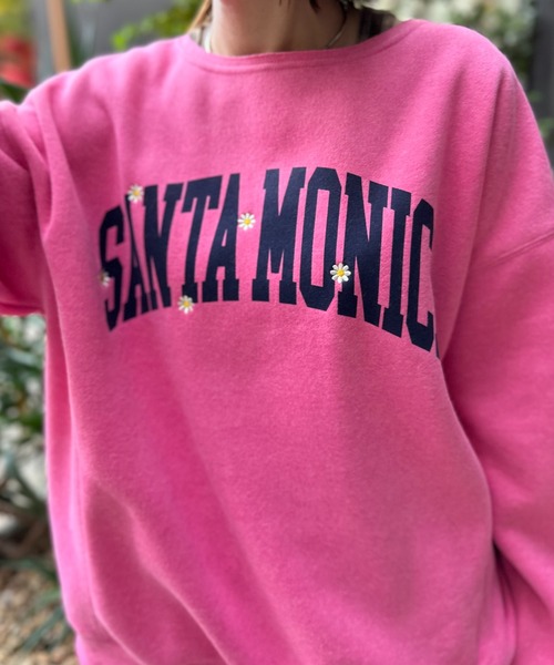 mi via loca(ミヴィアロカ)の「ウラケ裏起毛フラワー刺しゅうロゴビッグスウェット(スウェット・レディース・トップグレー/キナリ/キャメル/ピンク/ブラック・FREE)」の16枚目の写真