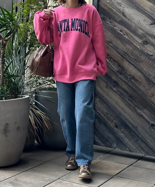 mi via loca(ミヴィアロカ)の「ウラケ裏起毛フラワー刺しゅうロゴビッグスウェット(スウェット・レディース・トップグレー/キナリ/キャメル/ピンク/ブラック・FREE)」の17枚目の写真