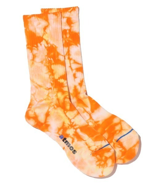 atmos pink(アトモスピンク)の「atmos TIE DYE RIBBED SOCKS / アトモス タイダイ リブ ソックス(ソックス/靴下・メンズ・ブルー/イエロー・26-28cm)」の1枚目の写真