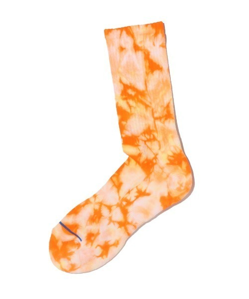atmos pink(アトモスピンク)の「atmos TIE DYE RIBBED SOCKS / アトモス タイダイ リブ ソックス(ソックス/靴下・メンズ・ブルー/イエロー・26-28cm)」の4枚目の写真