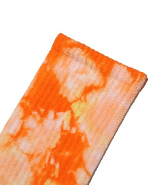 atmos pink(アトモスピンク)の「atmos TIE DYE RIBBED SOCKS / アトモス タイダイ リブ ソックス(ソックス/靴下・メンズ・ブルー/イエロー・26-28cm)」の5枚目の写真