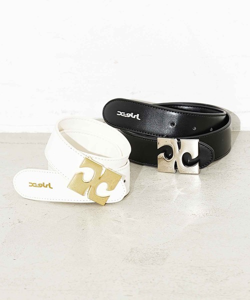 X-girl(エックスガール)の「LOGO BUCKLE BELT(ベルト・レディース・ブラック/ホワイト・ONE SIZE)」の9枚目の写真