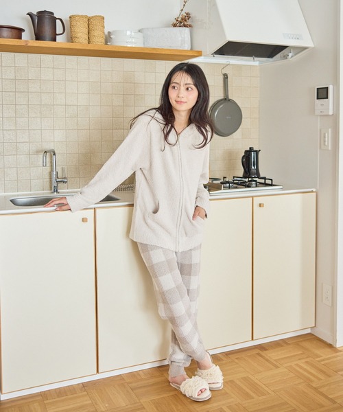 LAFUKU/ラフク】もちふわマシュマロニットZIPパーカー/ルームウェア