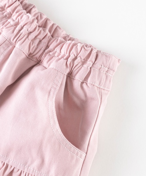 KP（ケーピー）の「デニム/ツイル素材のフレアスカパン(100～130cm)（スカート・キッズ・ピンク/ブルー・100cm/110cm/120cm/130cm）」の4枚目の写真