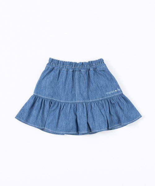 KP（ケーピー）の「デニム/ツイル素材のフレアスカパン(100～130cm)（スカート・キッズ・ピンク/ブルー・100cm/110cm/120cm/130cm）」の8枚目の写真