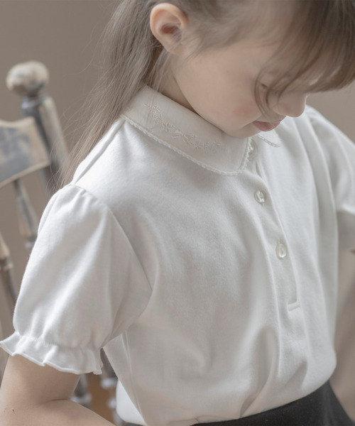 Catherine Cottage（キャサリンコテージ）の「カットソーブラウス　半袖（シャツ/ブラウス・キッズ・ホワイト系1・110/120/130/140/150）」の3枚目の写真