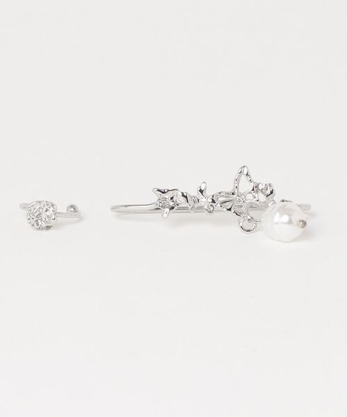 WEGO（ウィゴー）の「WEGO/【3点セット】バタフライピアスイヤカフ（ピアス（片耳用）・レディース・シルバー・FREE）」の7枚目の写真