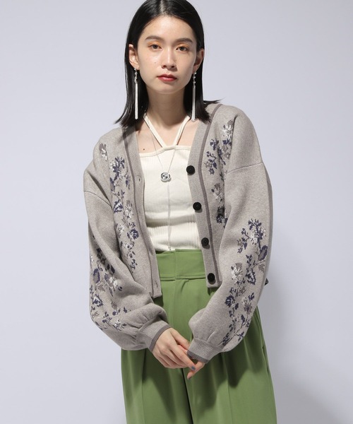 HARE（ハレ）の「フラワーモチーフニットカーディガン(HARE