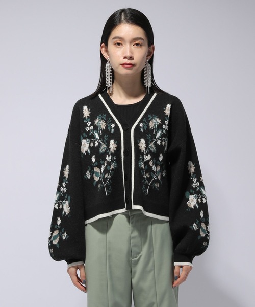 HARE（ハレ）の「フラワーモチーフニットカーディガン(HARE