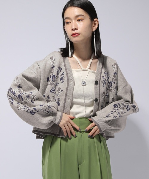 HARE（ハレ）の「フラワーモチーフニットカーディガン(HARE