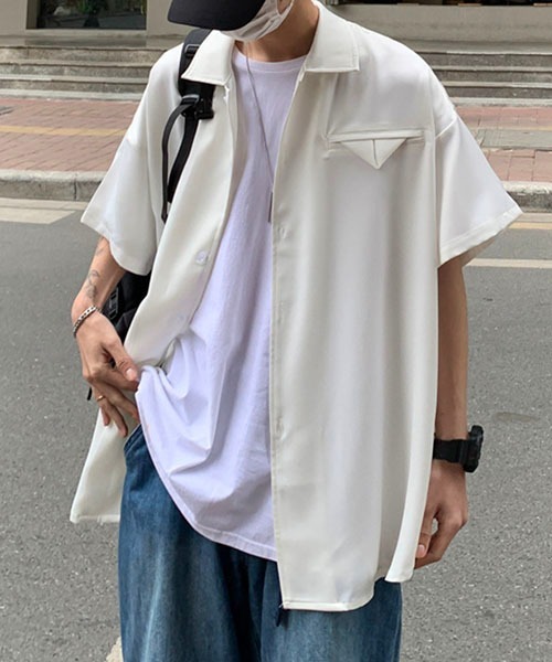 WESTBOY(ウエストボーイ)の「とろみオープンカラーオーバーシャツWOK23STP05【WB ORIGINALS】(シャツ/ブラウス・メンズ・ブルー/ホワイト・L/M/XL)」の11枚目の写真