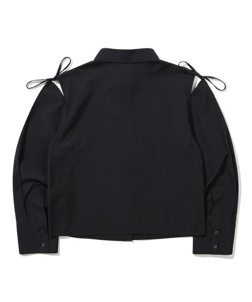 ROMANTIC CROWN(ロマンティッククラウン)の「A'GEM/9 × .kom『ROMANTIC CROWN/ロマンティッククラウン』SHOULDER OPEN RIBBON SHIRT /ショルダーオープンリボン 長袖シャツ(シャツ/ブラウス・レディース・ホワイト/ブラック/ライトブルー・M)」の4枚目の写真